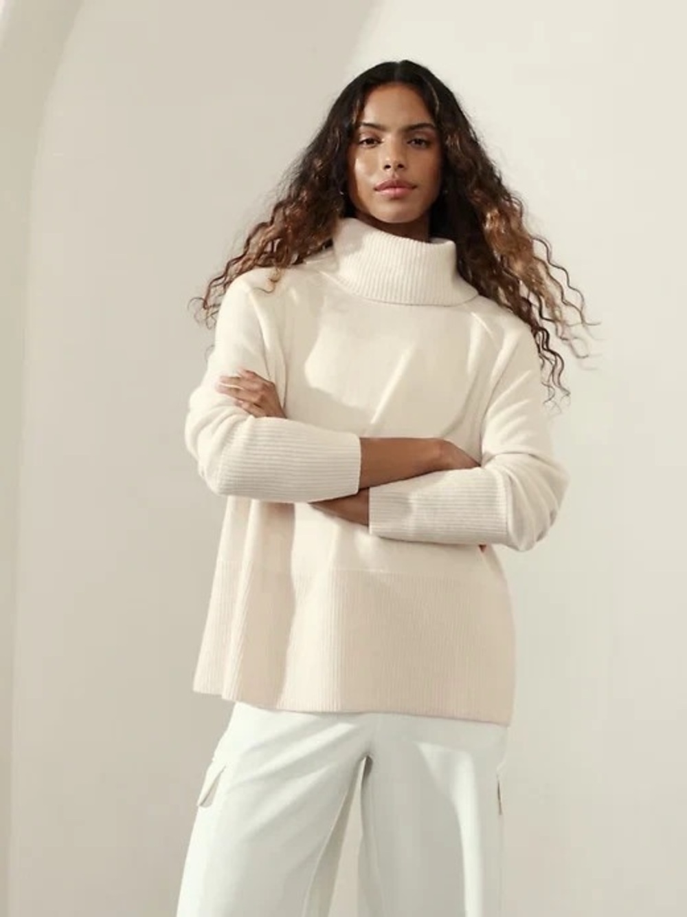 Athleta Alpine Cream Turtleneck Sweater